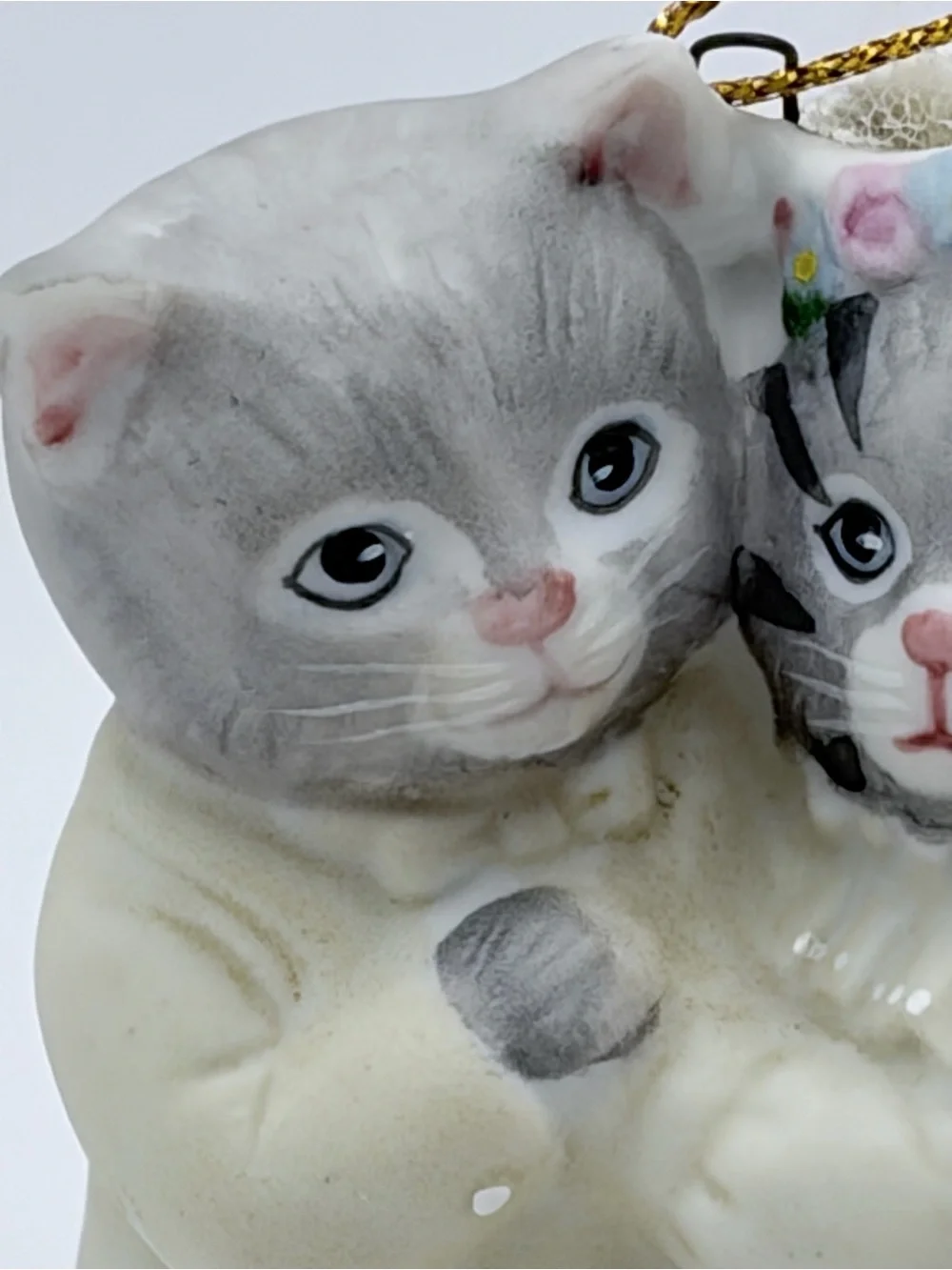 Vintage Cat Bride & Groom Ornament 1987 Wedding Kitty Cucumber Schmid B Shackman